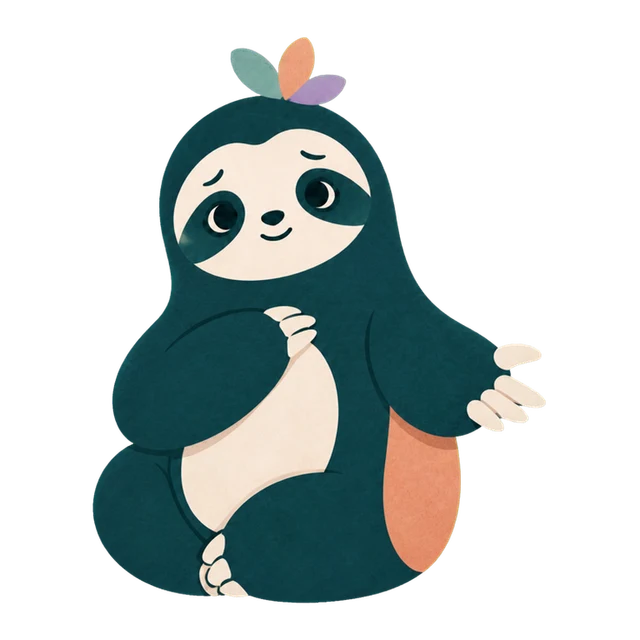 The Let It Out sloth offering reassurance